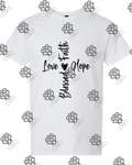 Love Hope Blessed Faith Heart T-shirt Design #1008