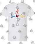 Love Hope Blessed Faith Heart T-shirt Multi Color Design #1009