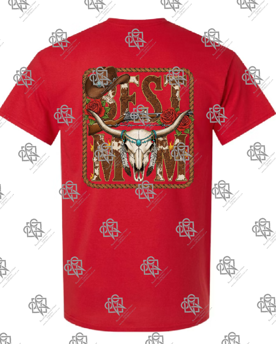 Best Mom Western Longhorn T-shirt