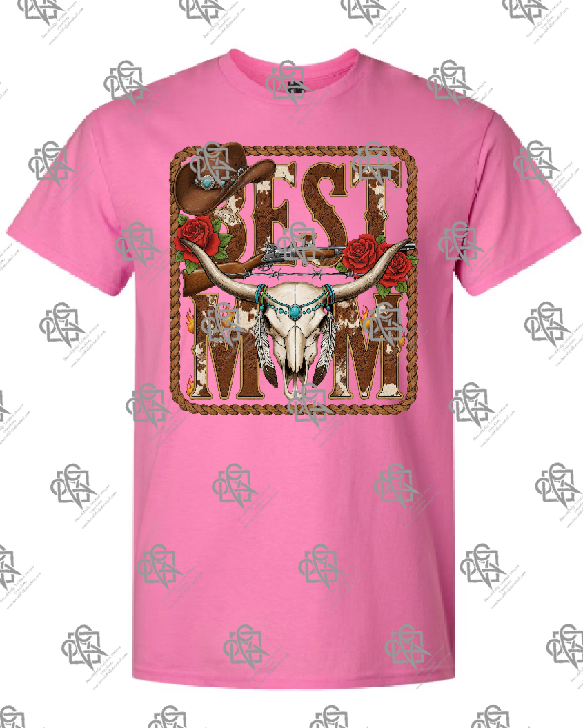 Best Mom Western Longhorn T-shirt