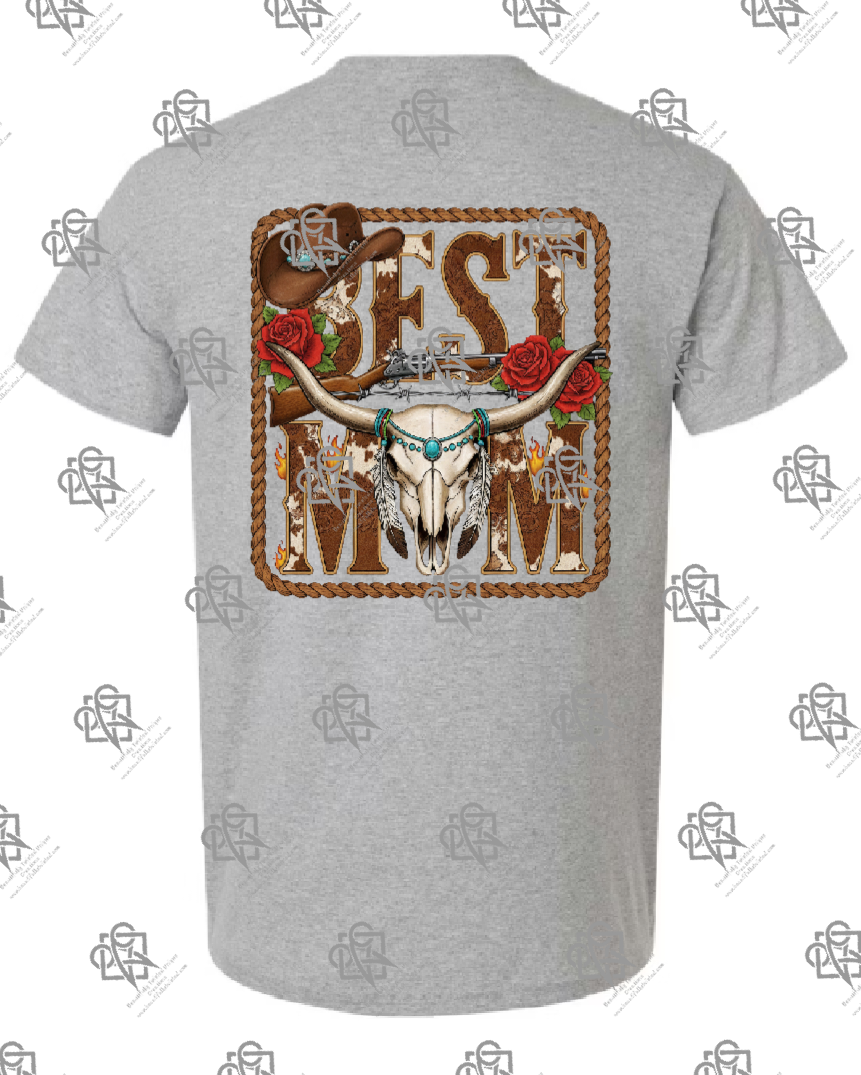Best Mom Western Longhorn T-shirt