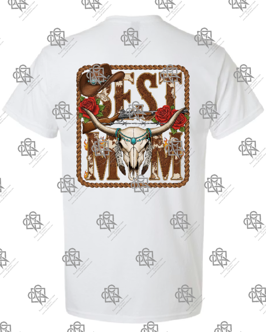 Best Mom Western Longhorn T-shirt