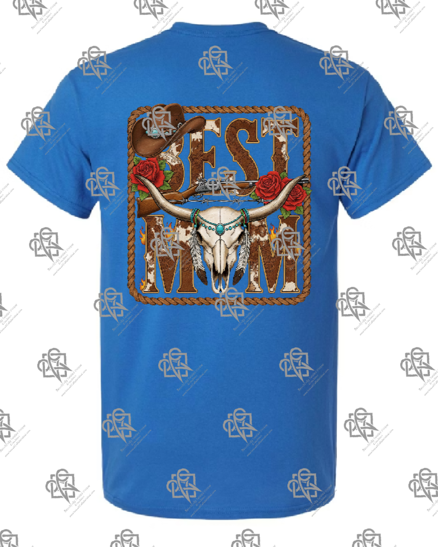 Best Mom Western Longhorn T-shirt