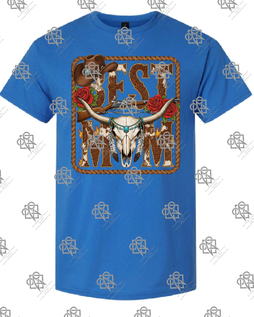 Best Mom Western Longhorn T-shirt