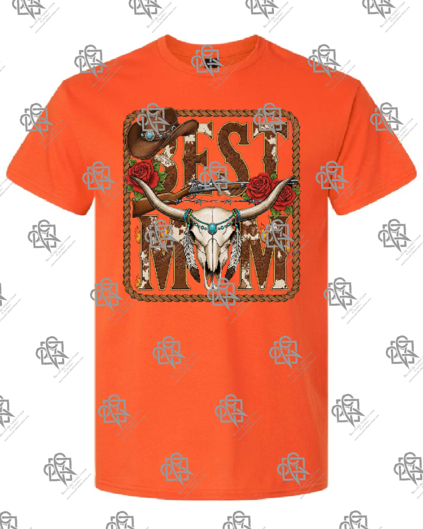 Best Mom Western Longhorn T-shirt