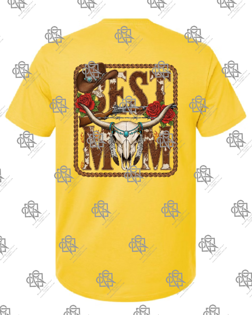 Best Mom Western Longhorn T-shirt