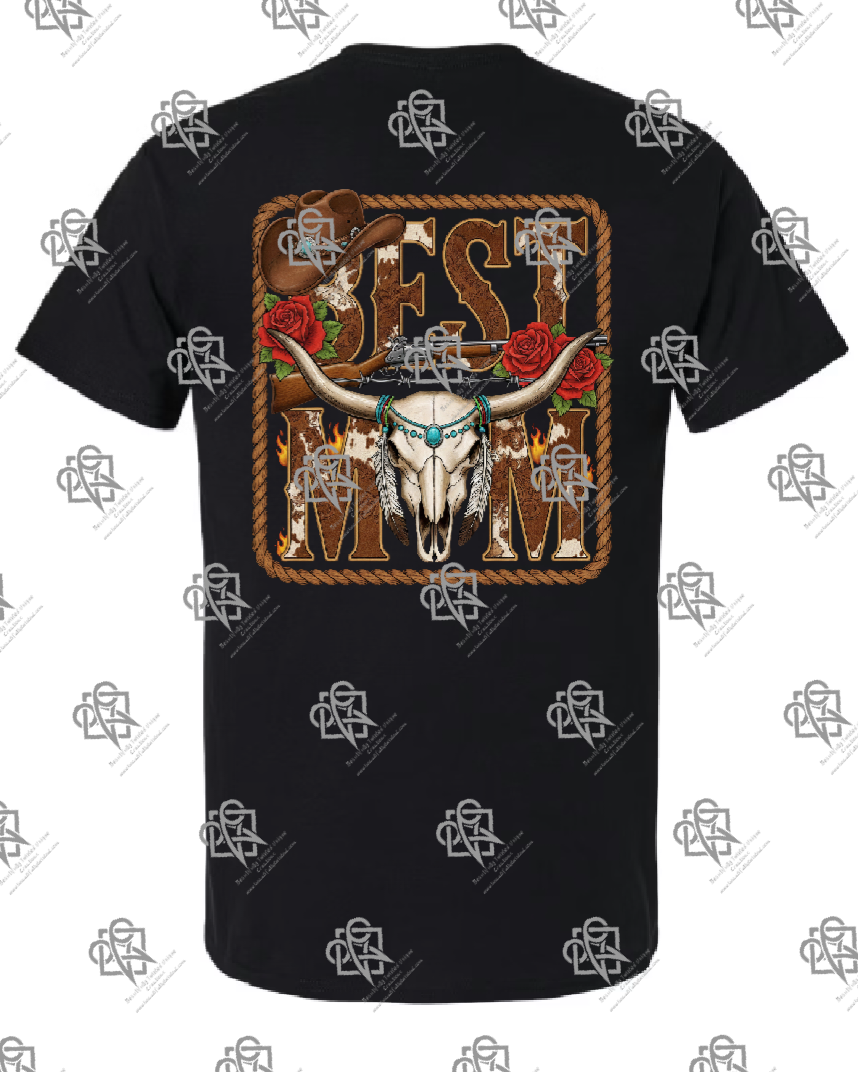 Best Mom Western Longhorn T-shirt