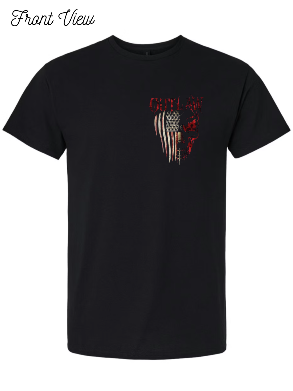 Outlaw Skull and Flag T-Shirt Design #1028