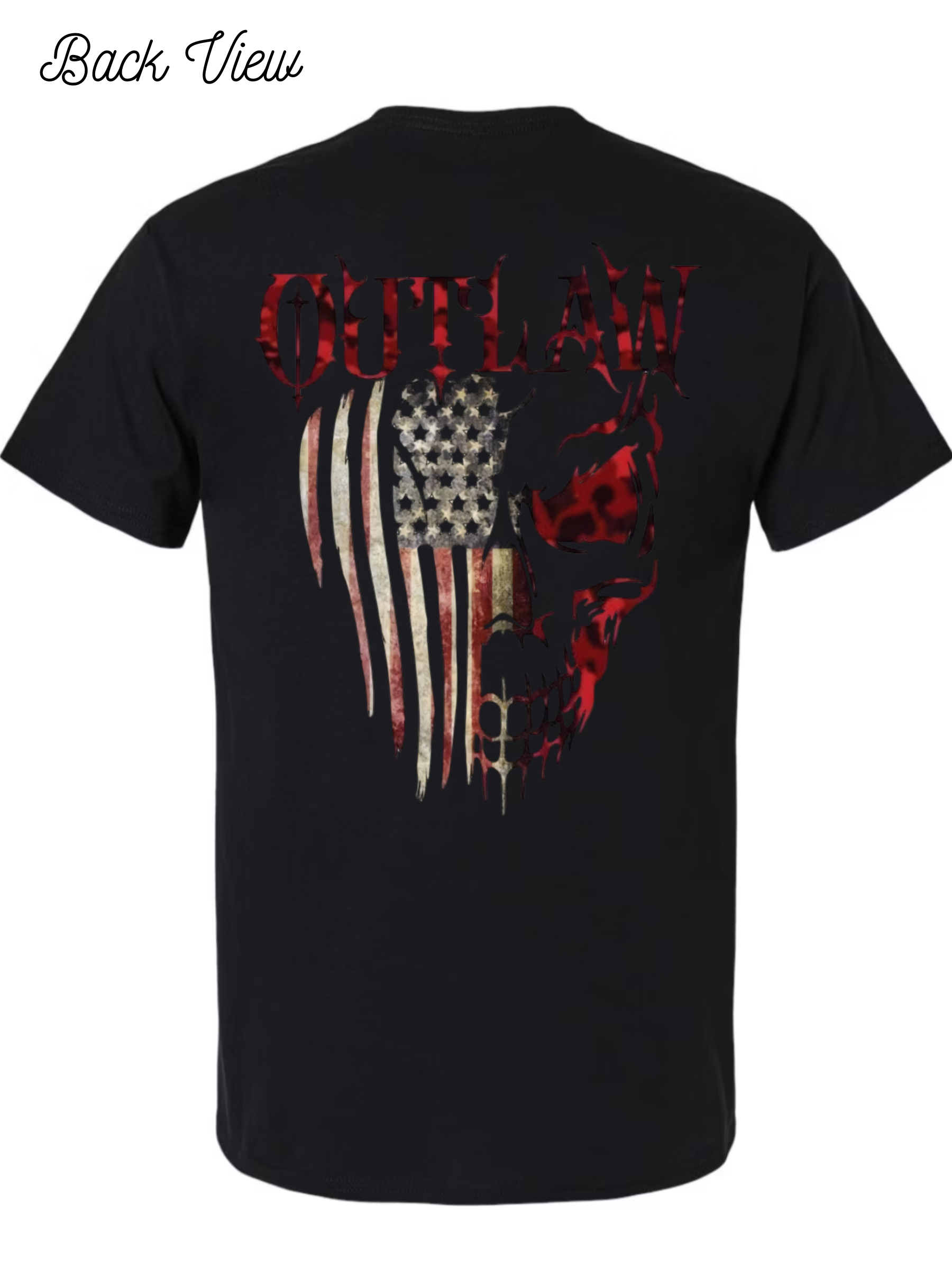 Outlaw Skull and Flag T-Shirt Design #1028