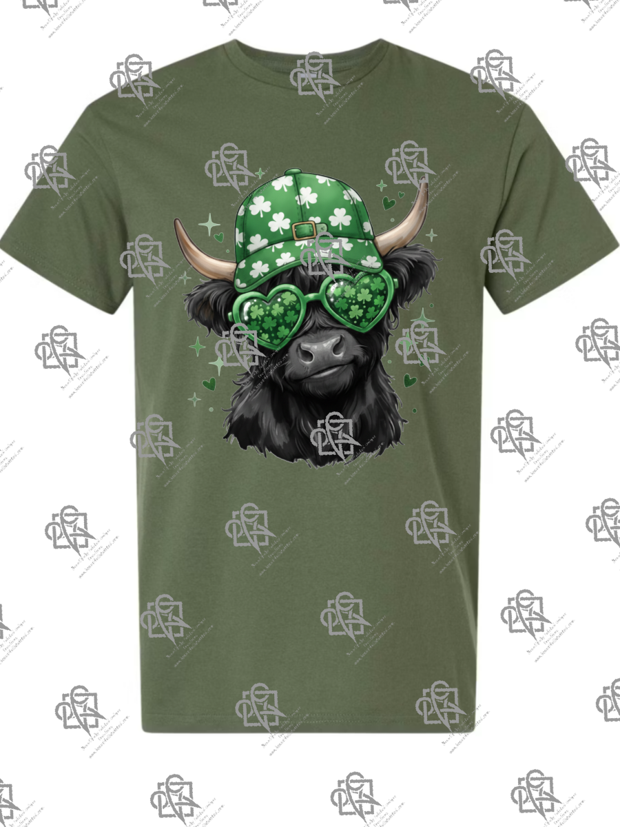 Shamrock Highland Cow T-Shirt