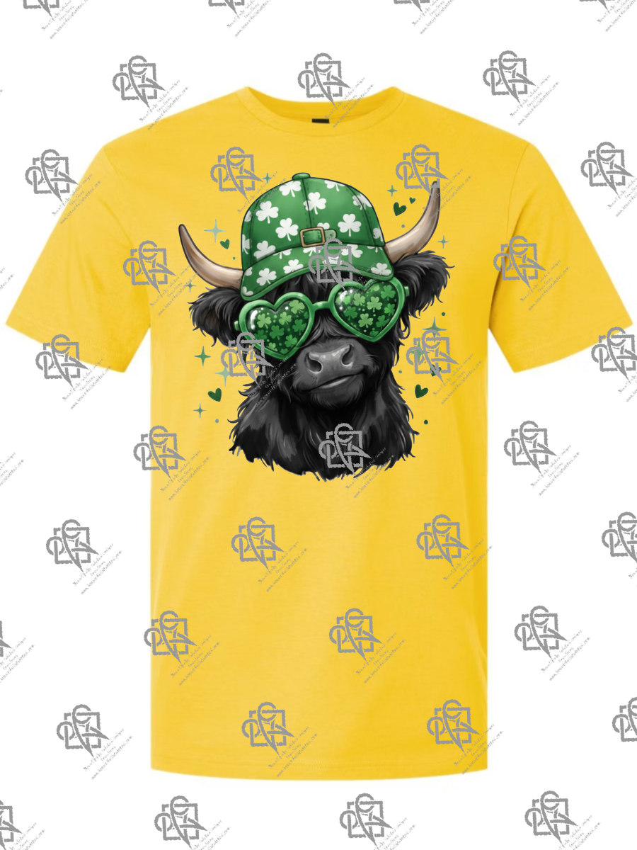Shamrock Highland Cow T-Shirt