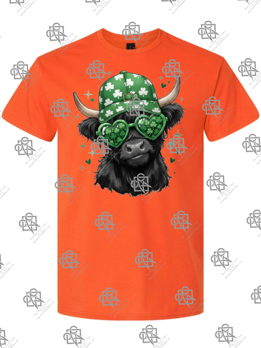 Shamrock Highland Cow T-Shirt