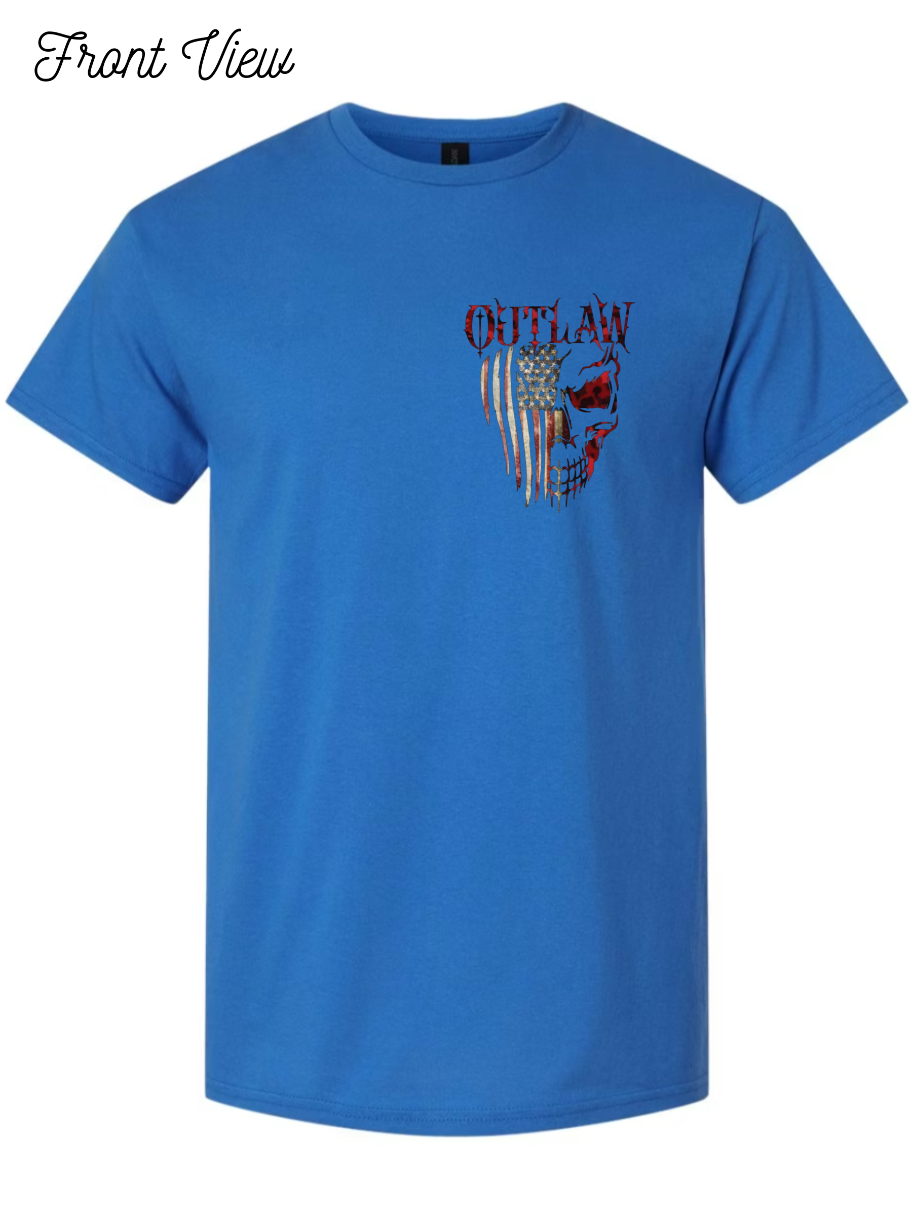 Outlaw Skull and Flag T-Shirt Design #1028