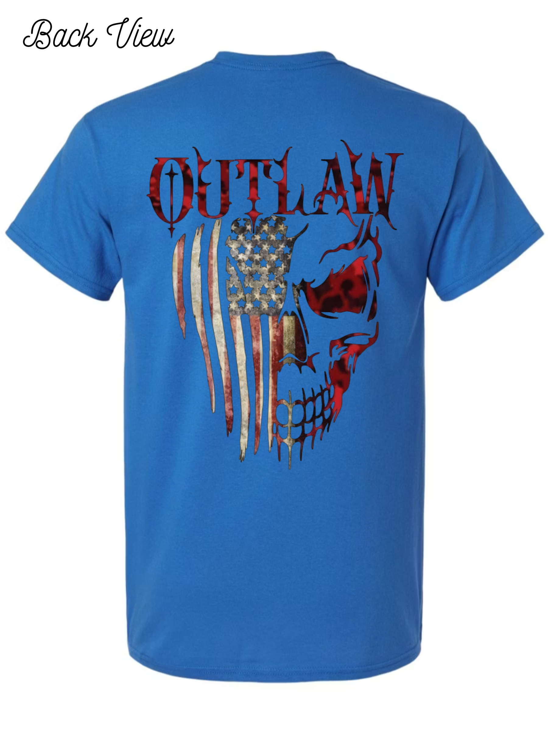 Outlaw Skull and Flag T-Shirt Design #1028