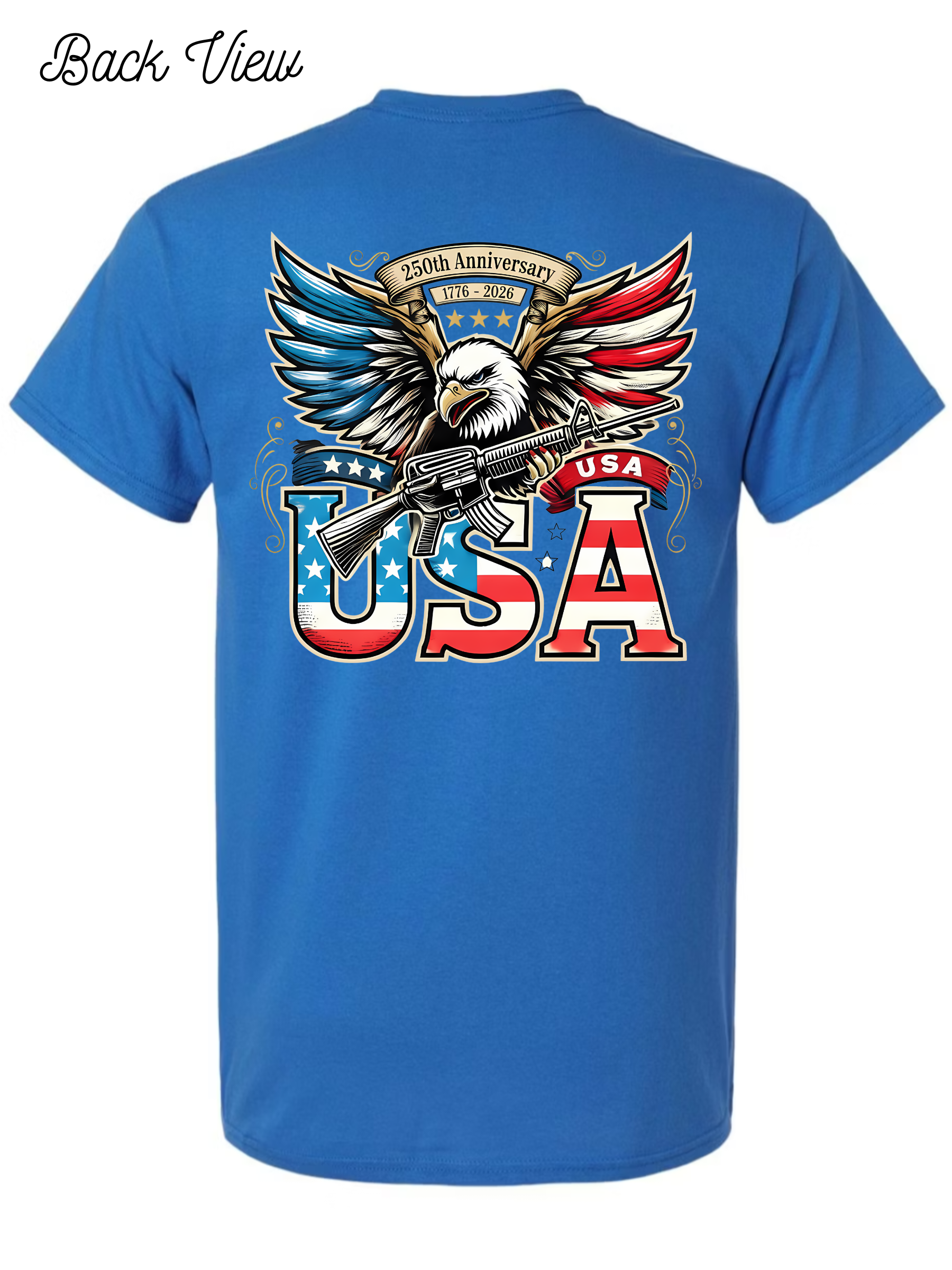 Eagle with Rifle USA 250th Birthday T-Shirt Design #1034