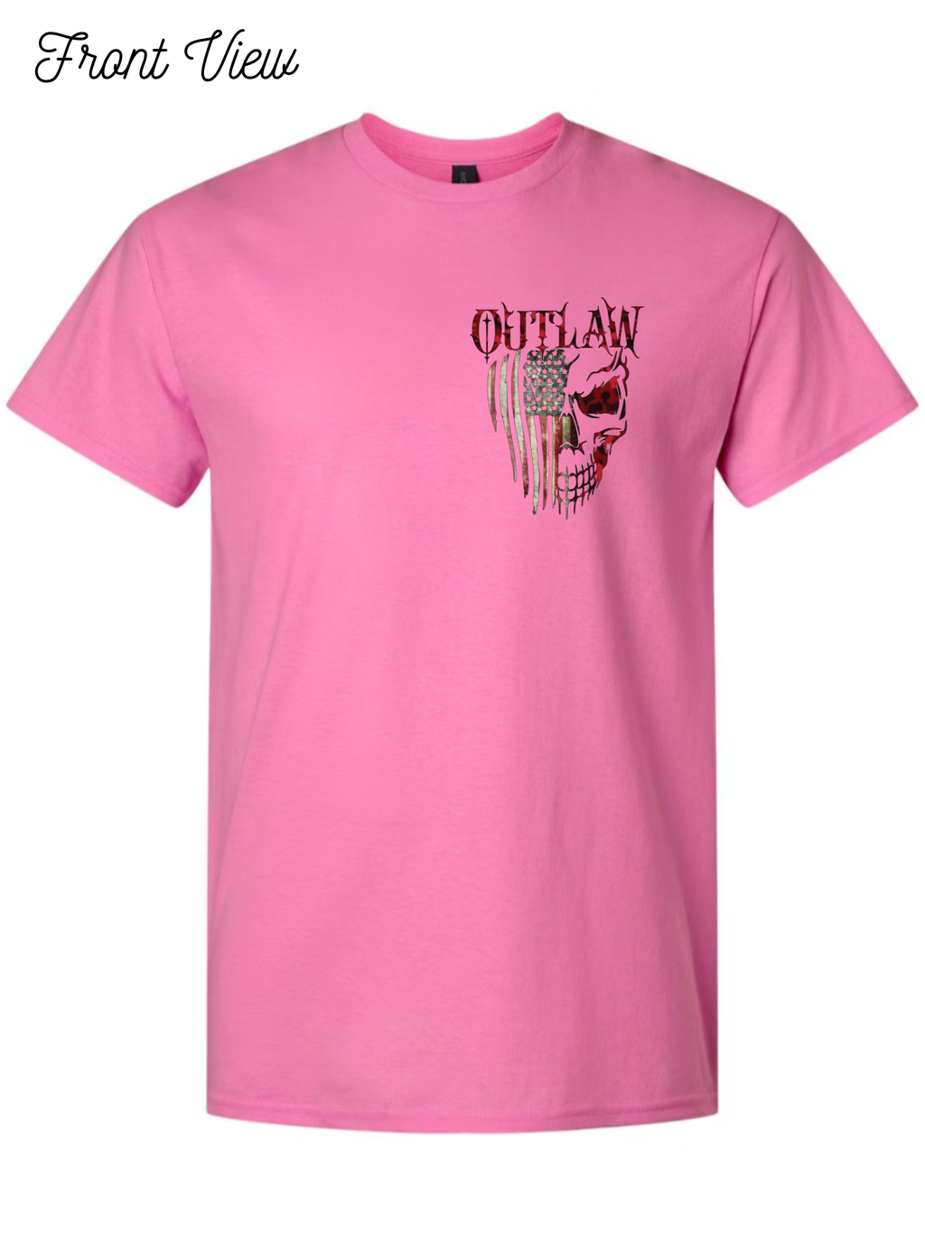 Outlaw Skull and Flag T-Shirt Design #1028