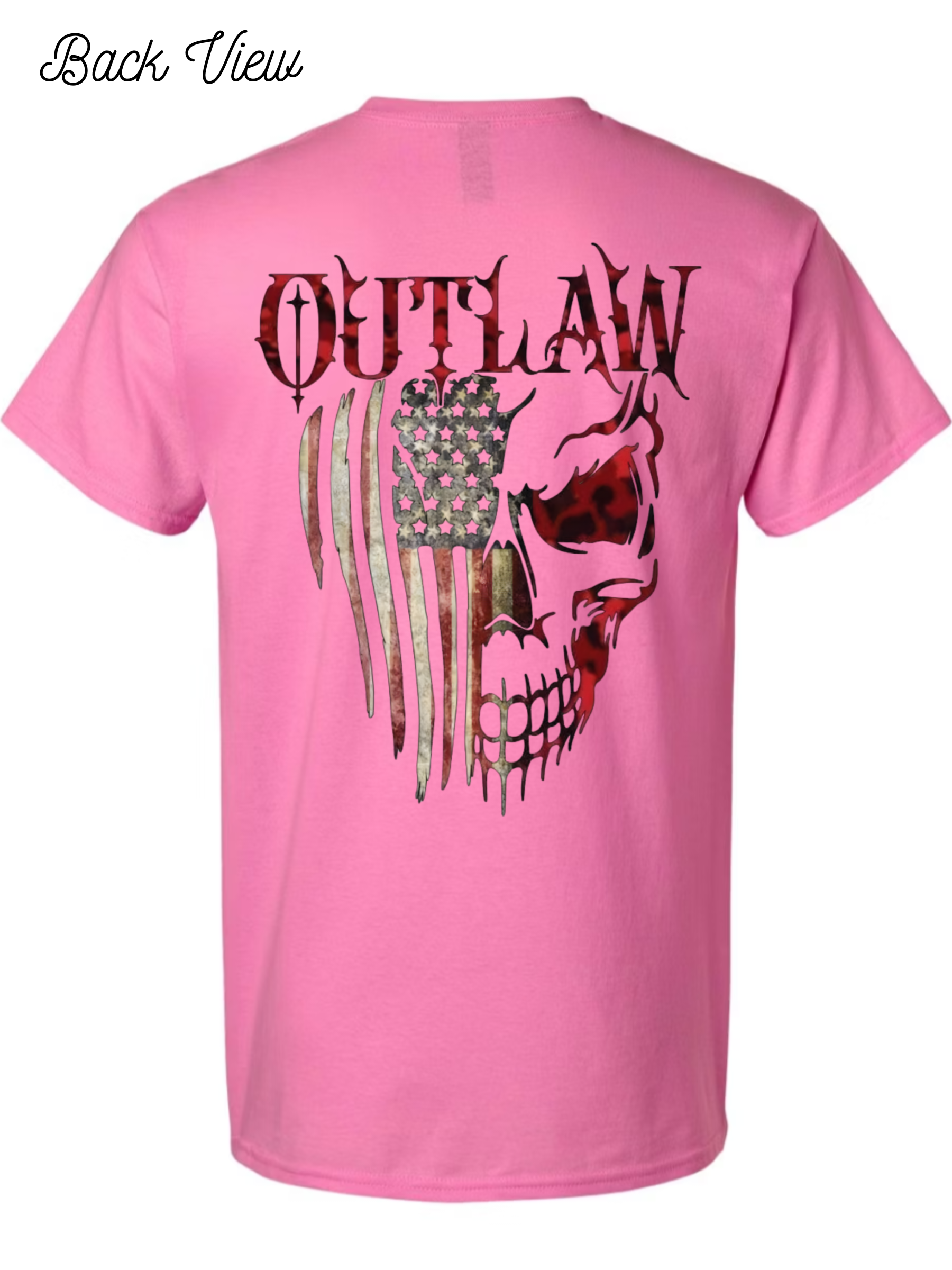 Outlaw Skull and Flag T-Shirt Design #1028