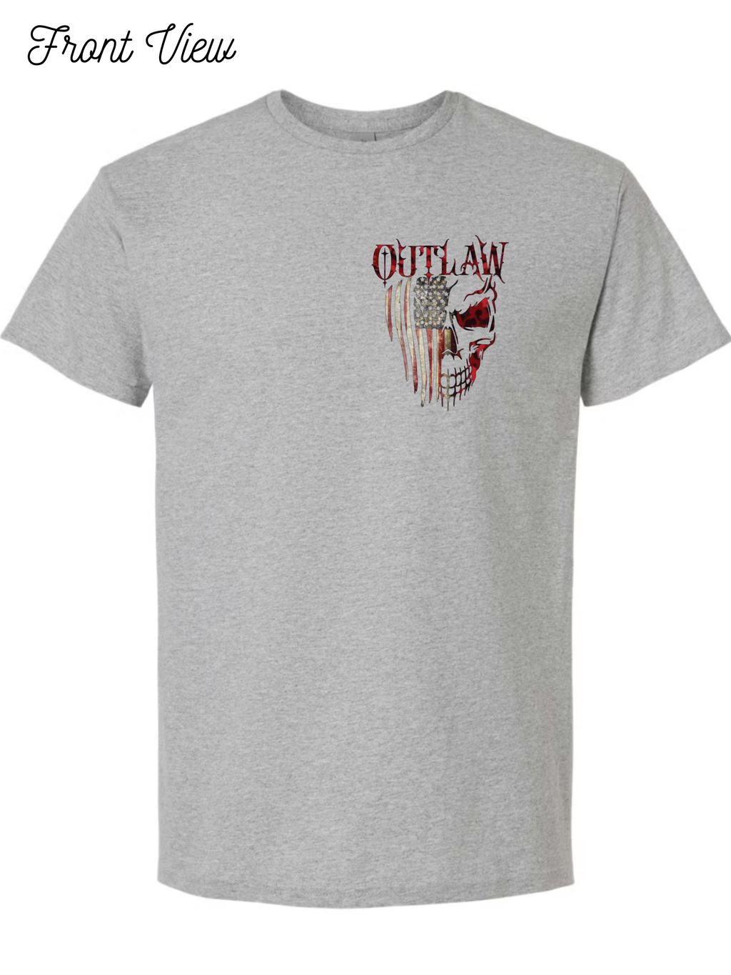 Outlaw Skull and Flag T-Shirt Design #1028
