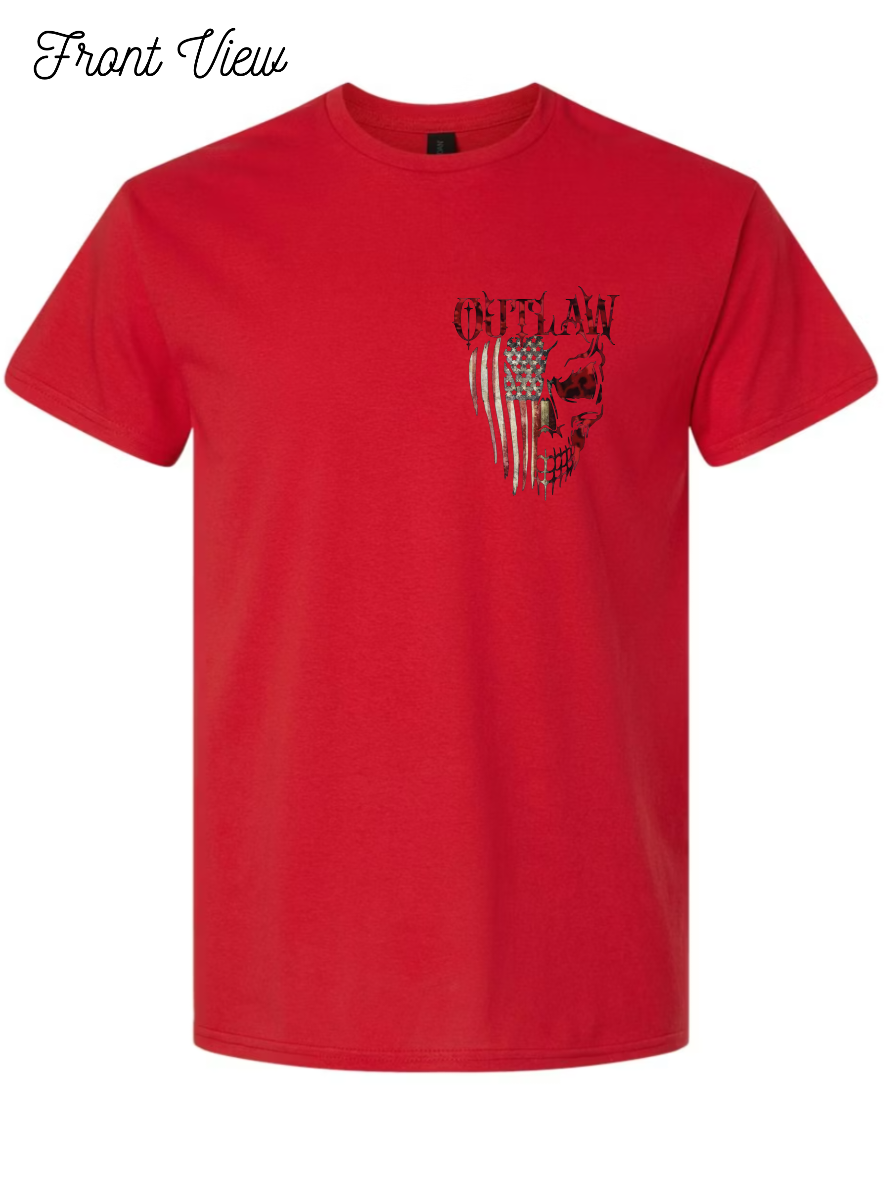 Outlaw Skull and Flag T-Shirt Design #1028