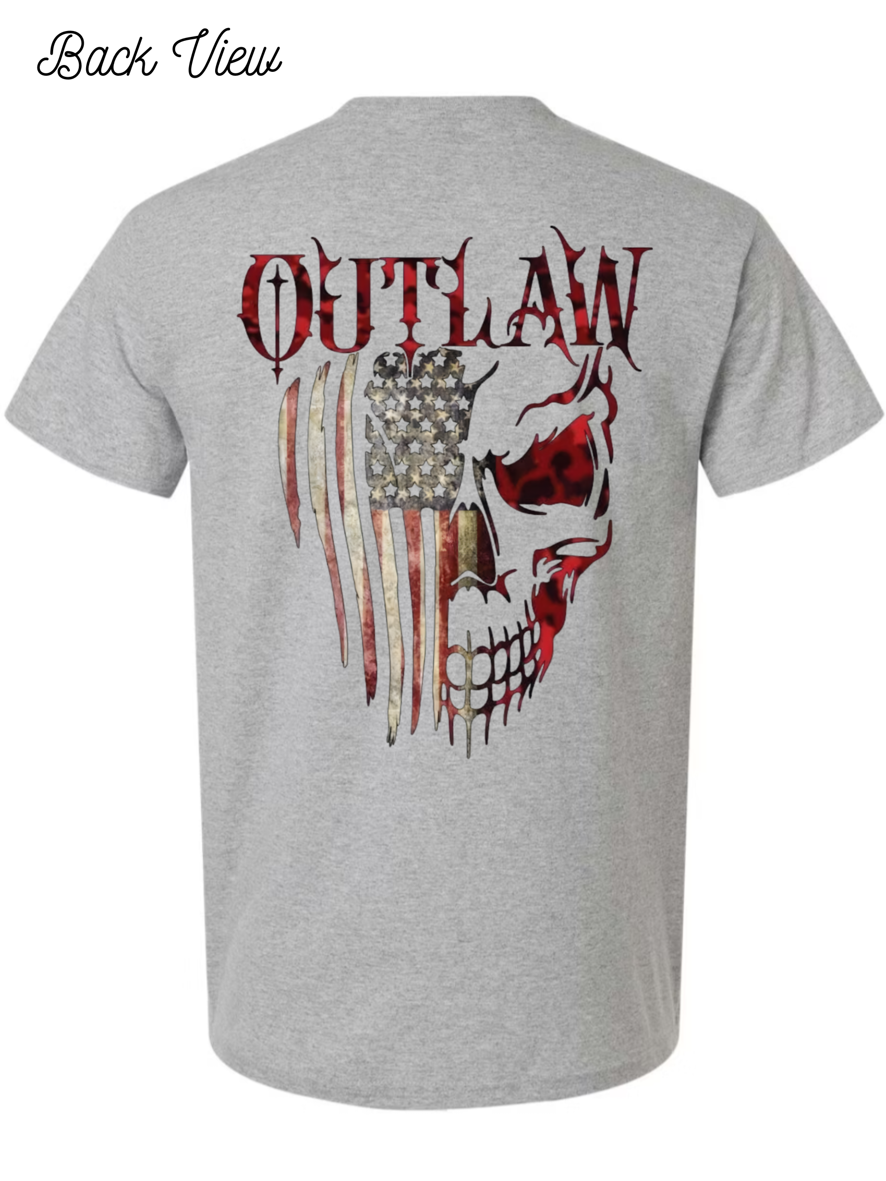 Outlaw Skull and Flag T-Shirt Design #1028