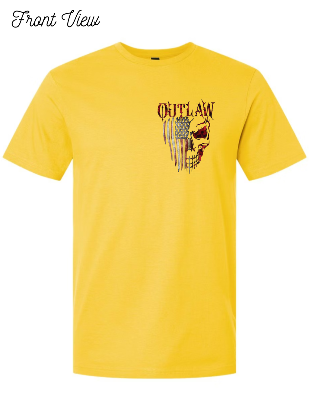 Outlaw Skull and Flag T-Shirt Design #1028