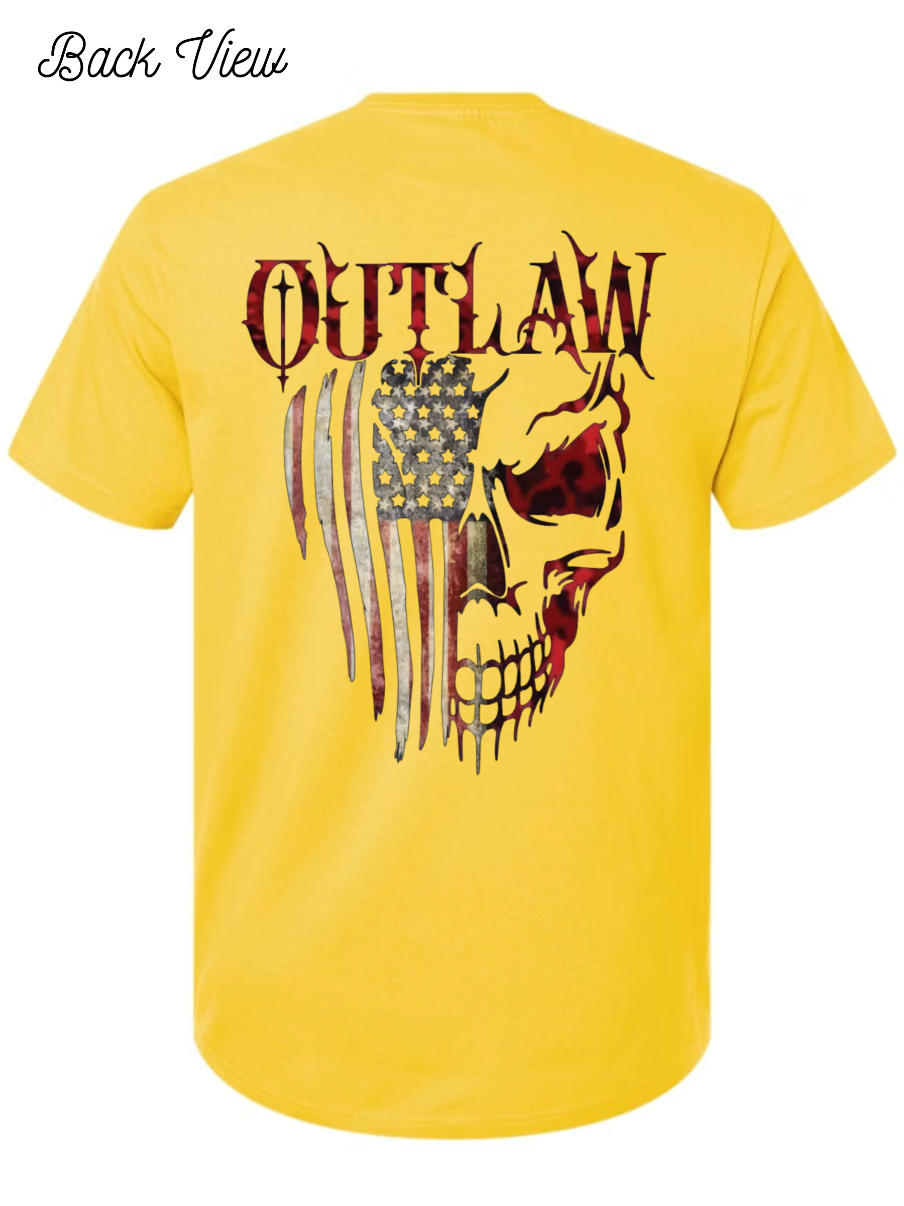Outlaw Skull and Flag T-Shirt Design #1028