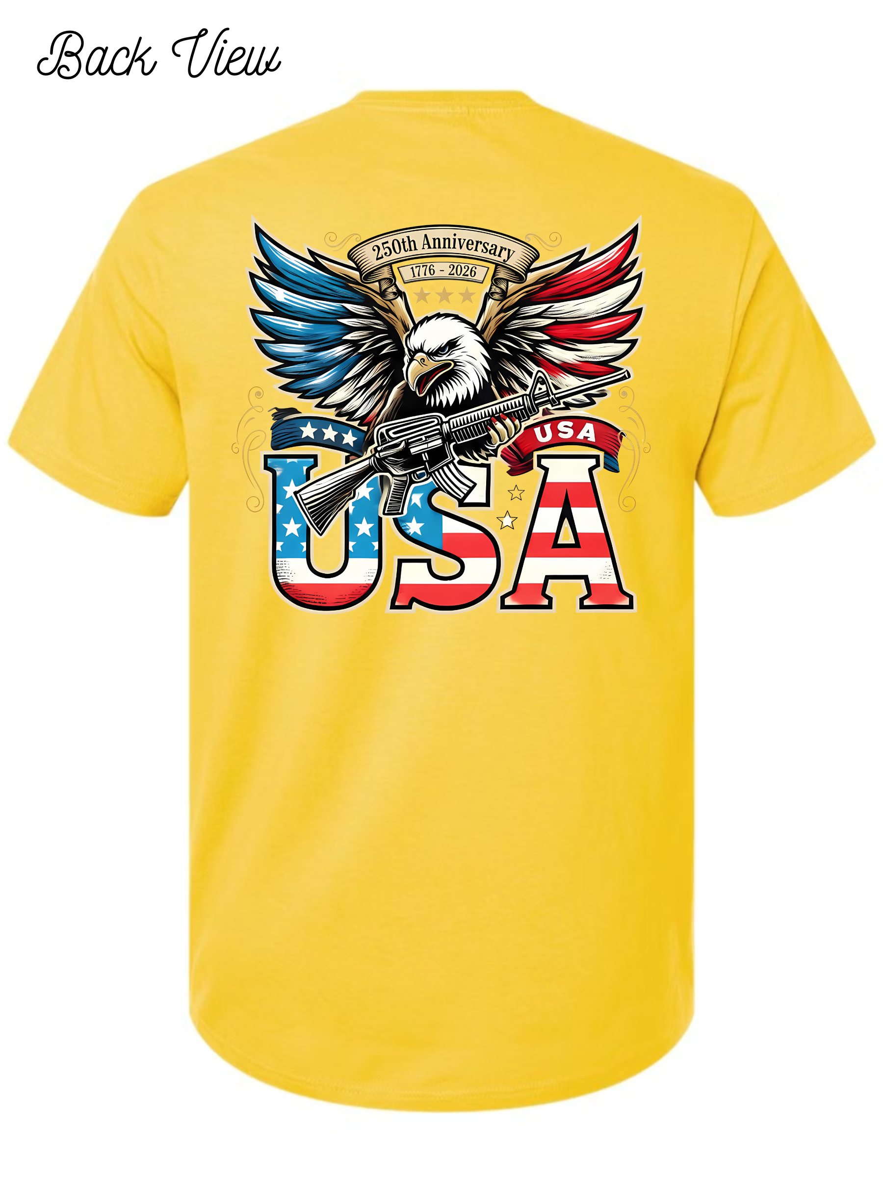 Eagle with Rifle USA 250th Birthday T-Shirt Design #1034