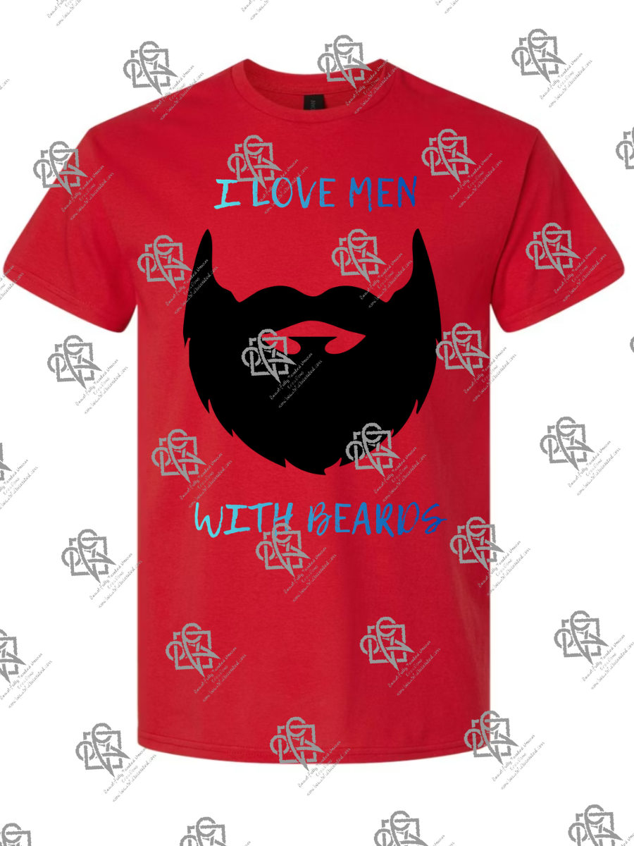 I Love Men With Beards T-Shirt Design #1019