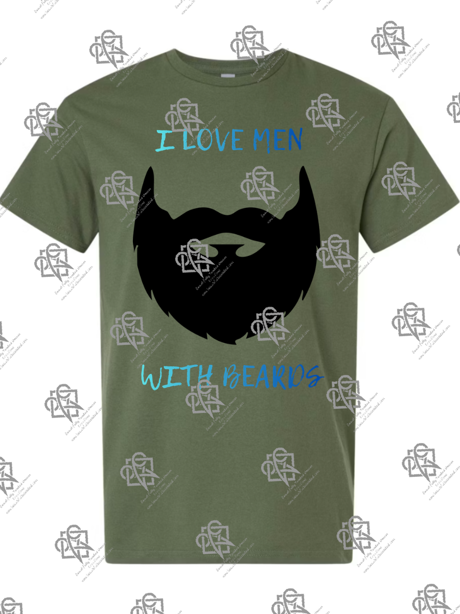 I Love Men With Beards T-Shirt Design #1019