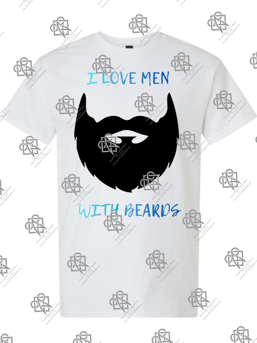 I Love Men With Beards T-Shirt Design #1019