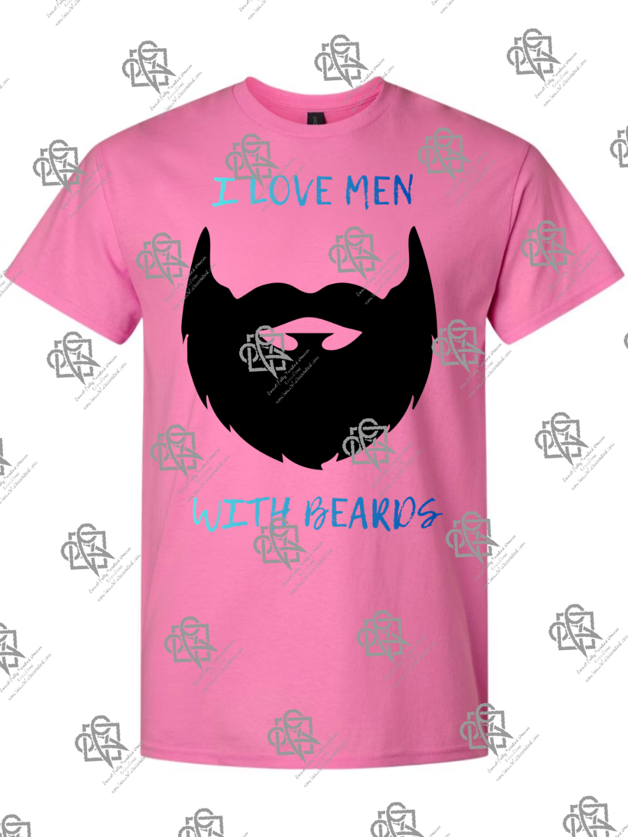 I Love Men With Beards T-Shirt Design #1019
