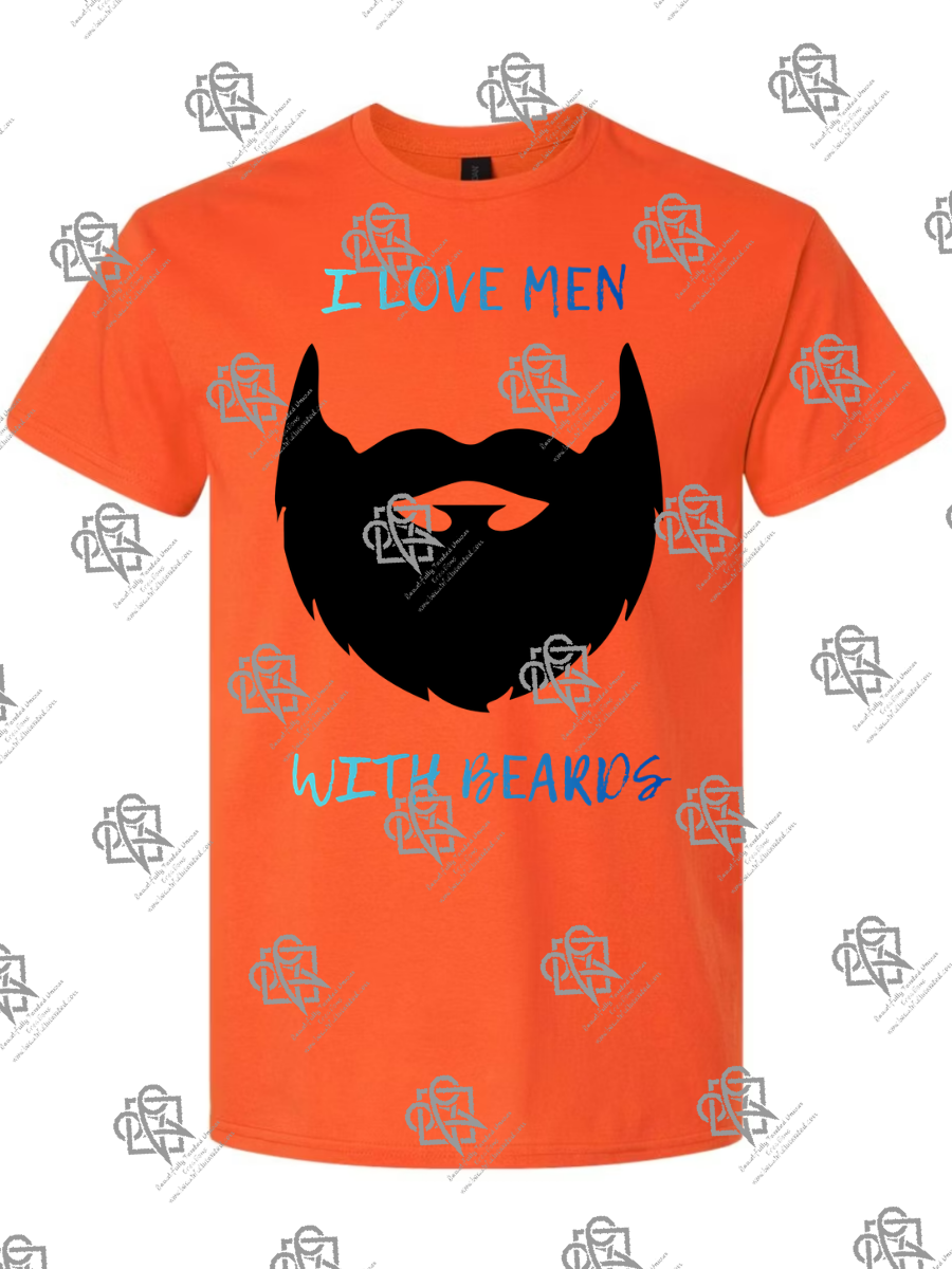 I Love Men With Beards T-Shirt Design #1019