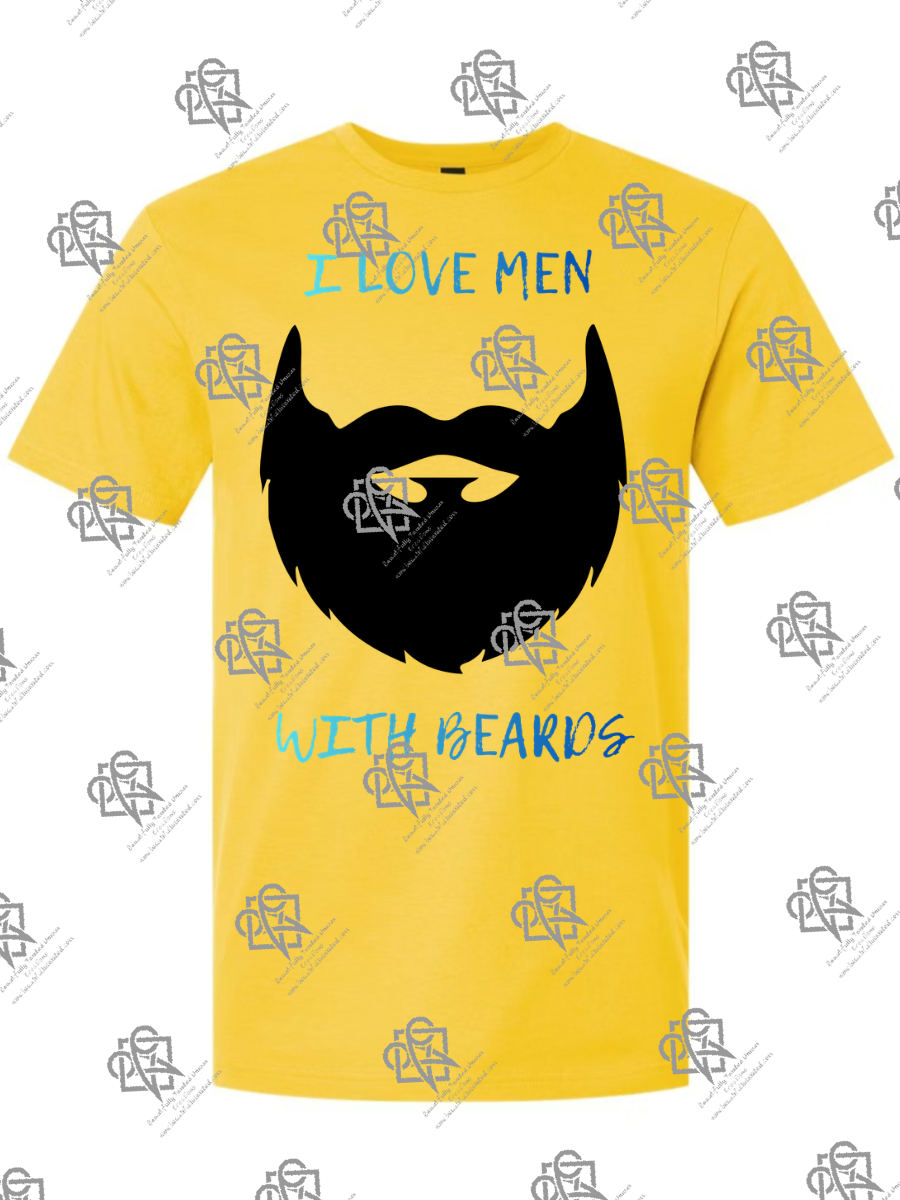 I Love Men With Beards T-Shirt Design #1019