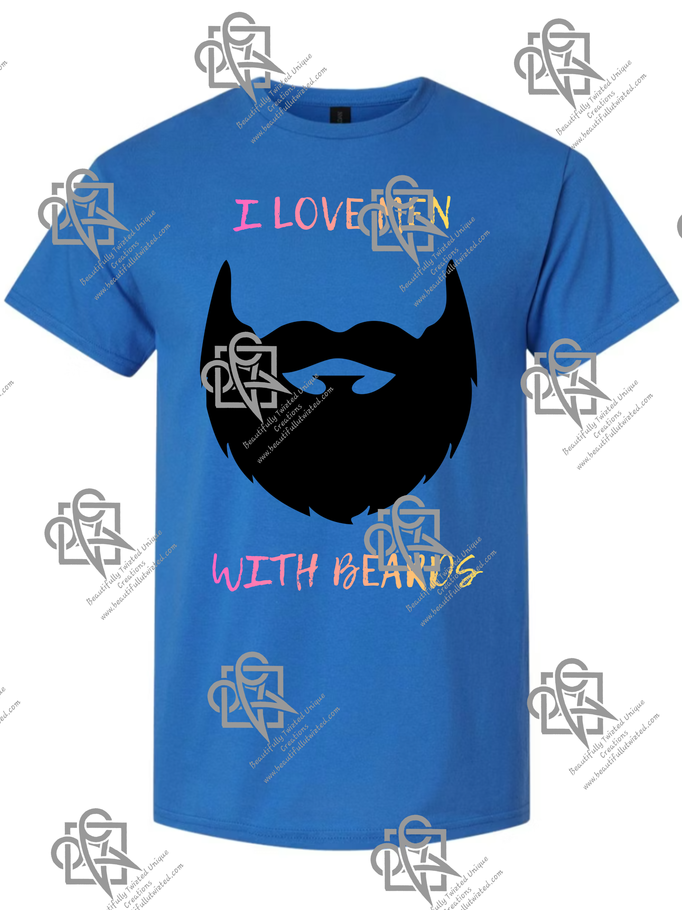 I Love Men With Beards T-Shirt Design #1019