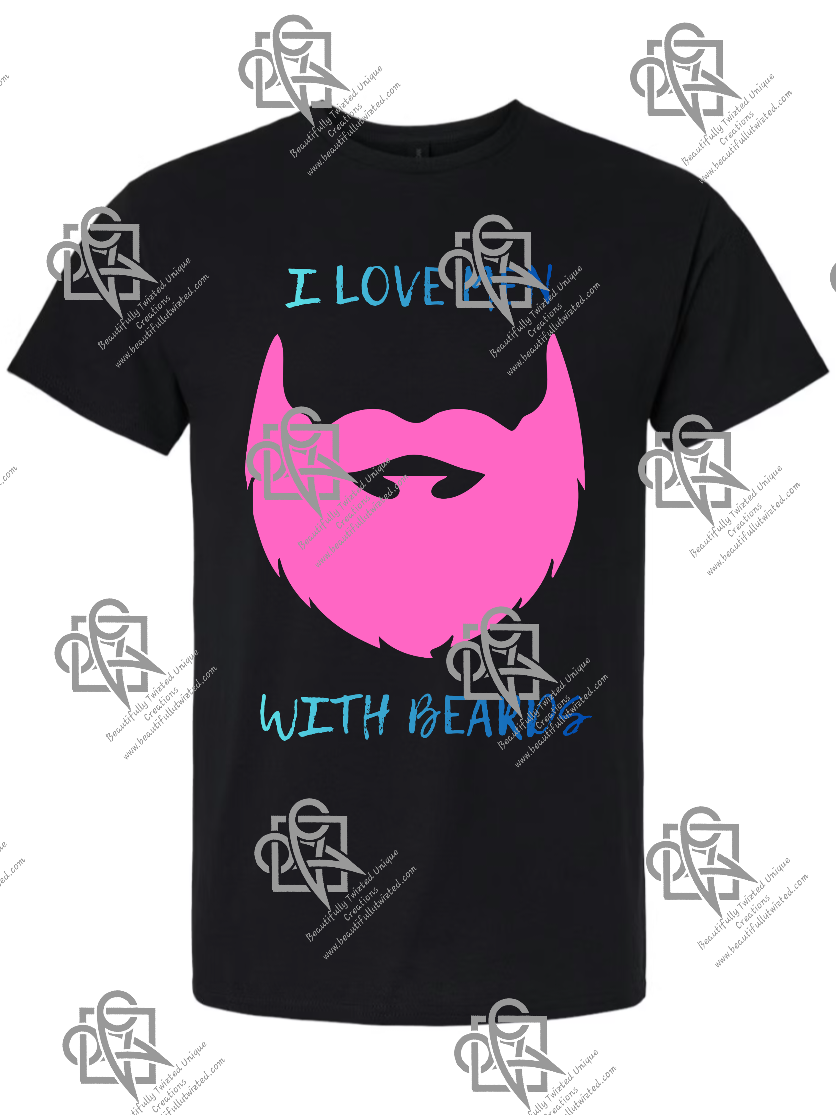 I Love Men With Beards T-Shirt Design #1019