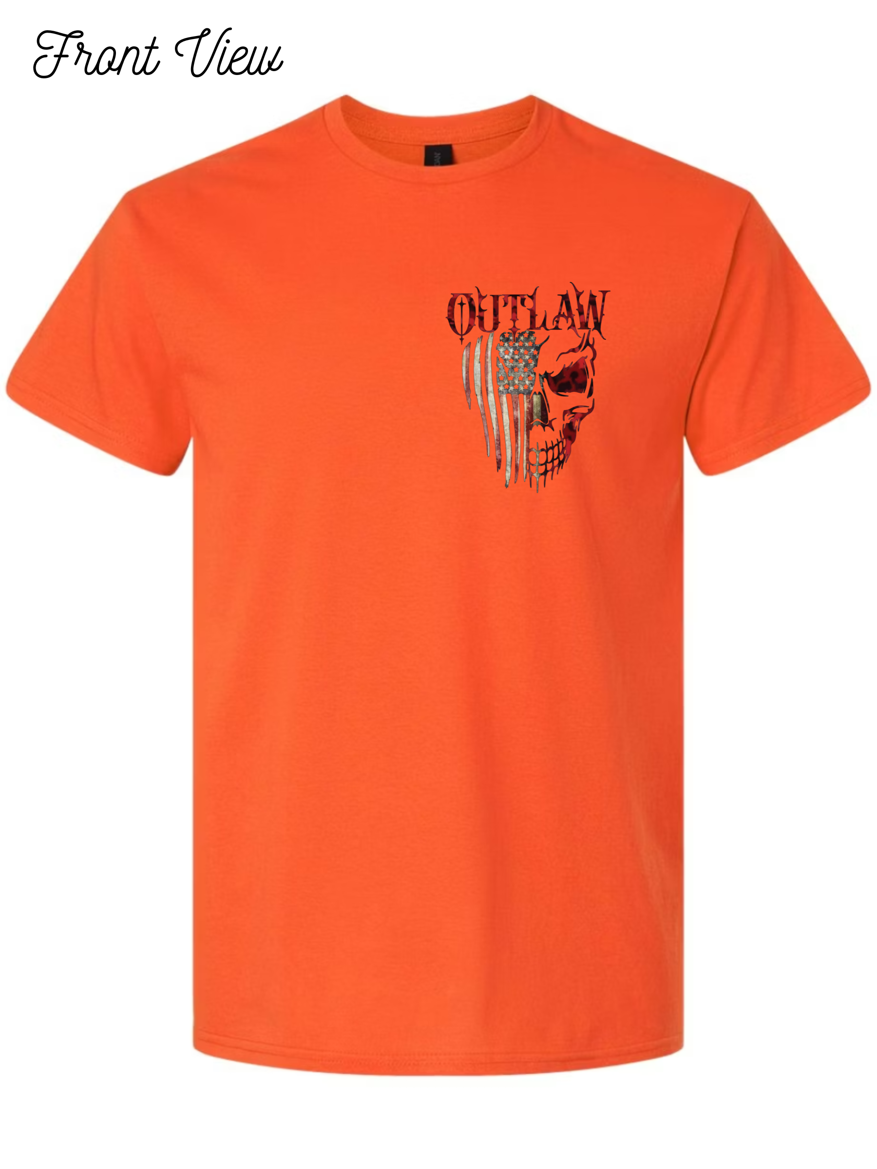 Outlaw Skull and Flag T-Shirt Design #1028