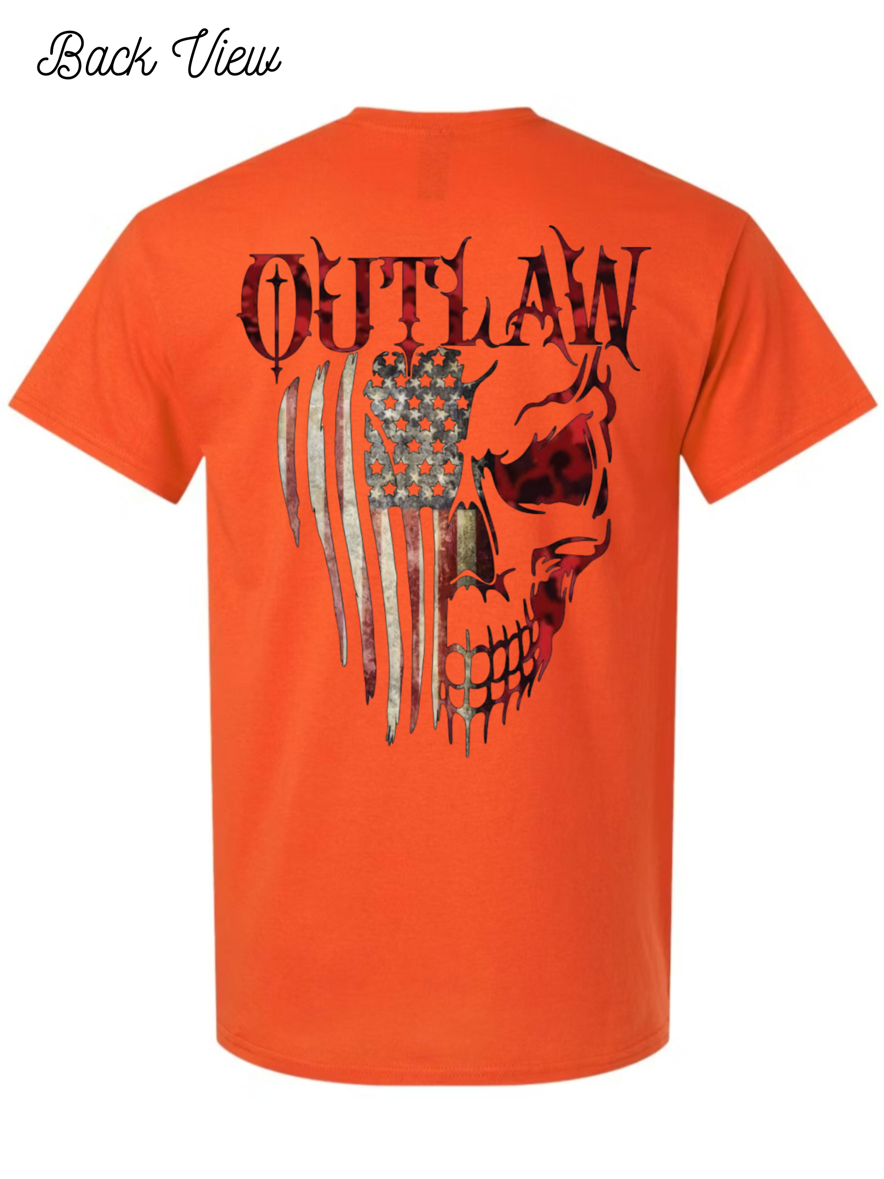 Outlaw Skull and Flag T-Shirt Design #1028