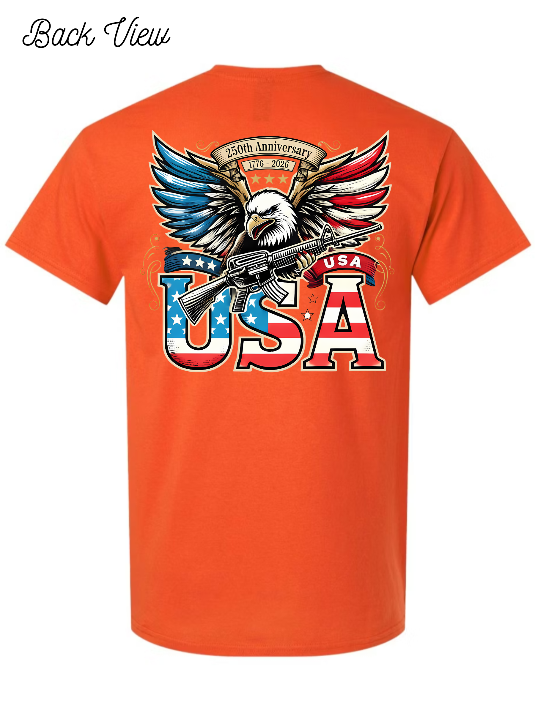 Eagle with Rifle USA 250th Birthday T-Shirt Design #1034