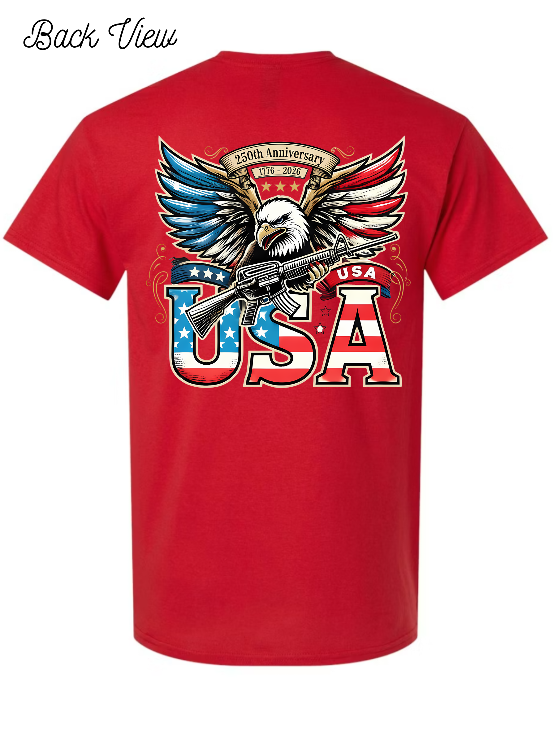 Eagle with Rifle USA 250th Birthday T-Shirt Design #1034