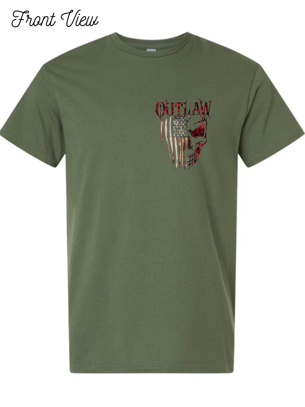 Outlaw Skull and Flag T-Shirt Design #1028