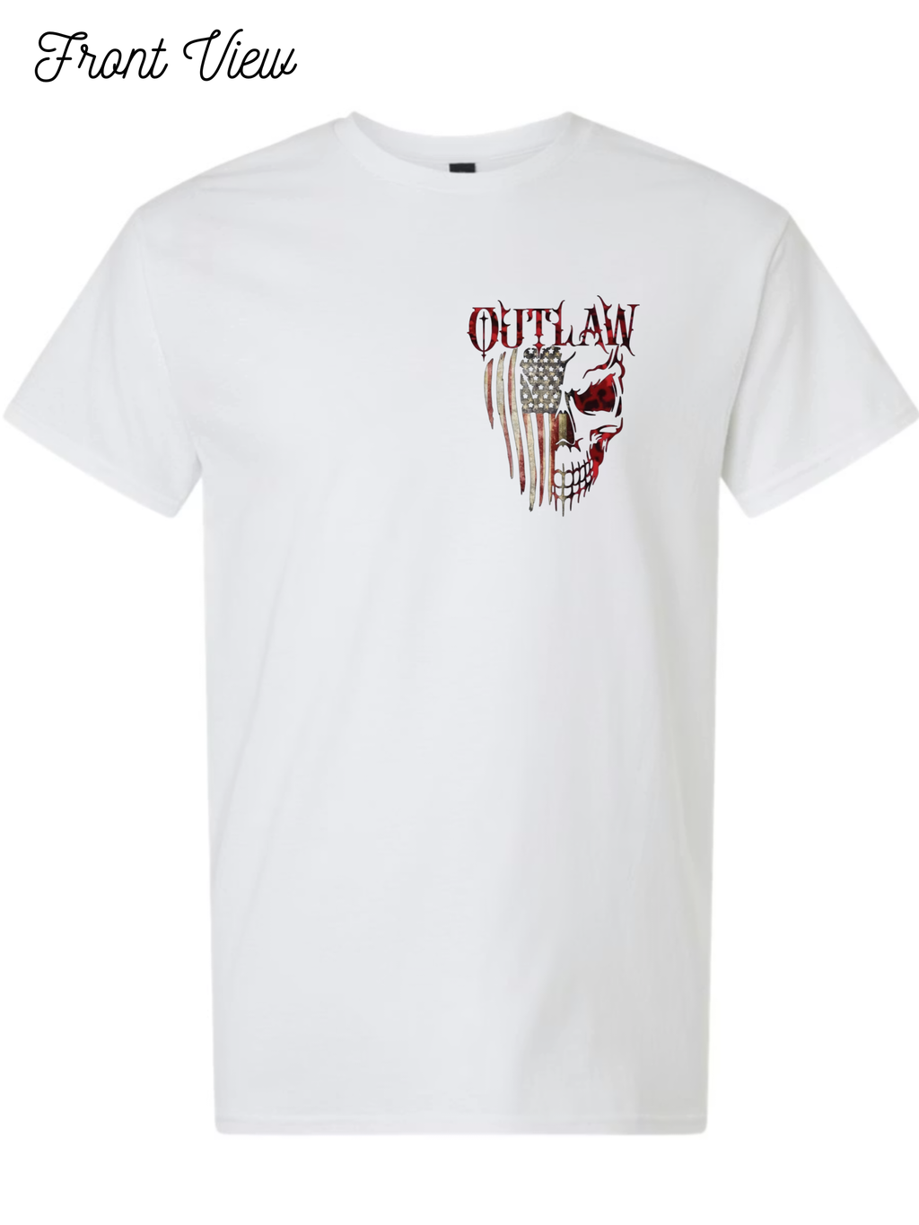 Outlaw Skull and Flag T-Shirt Design #1028