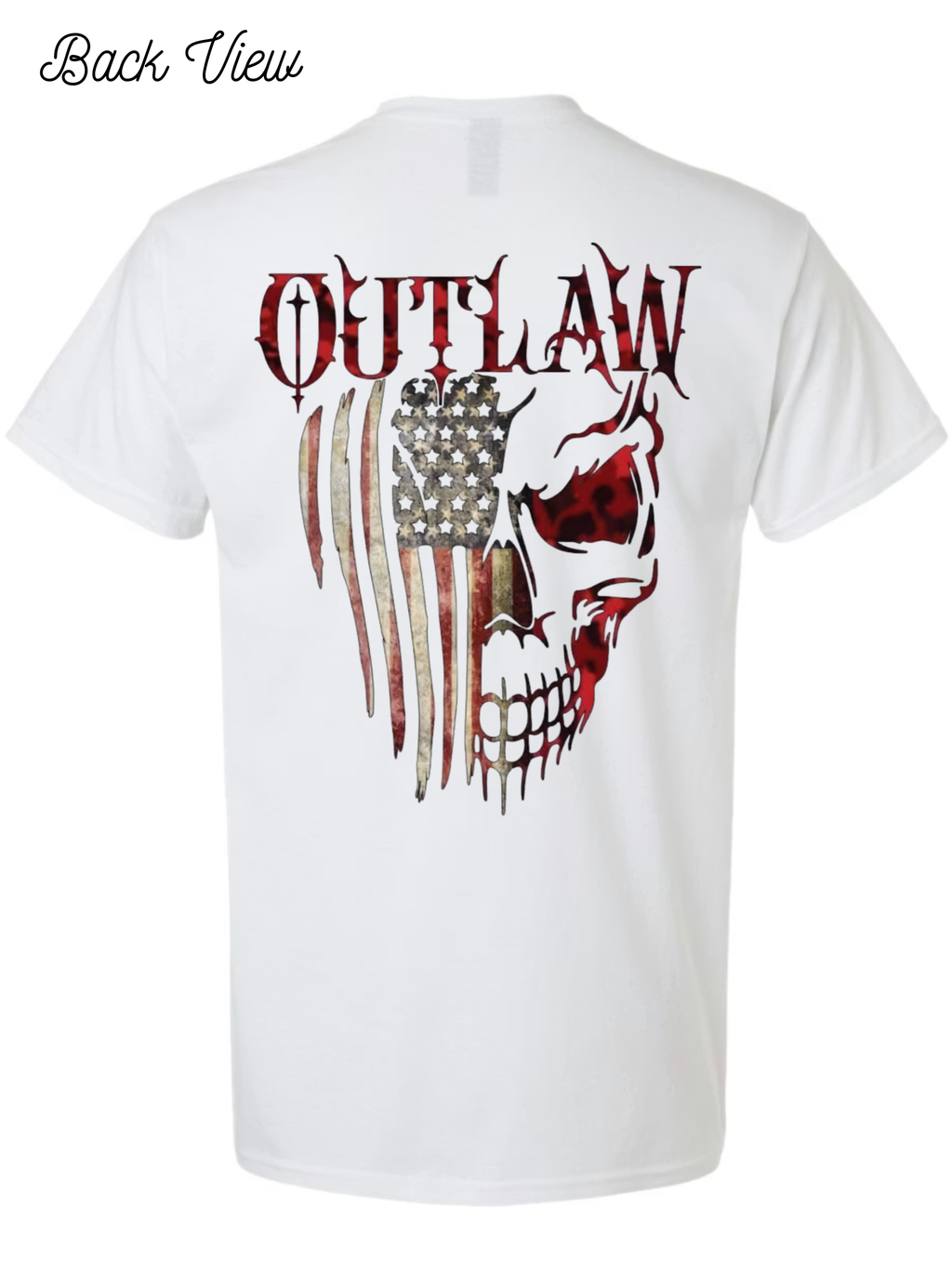 Outlaw Skull and Flag T-Shirt Design #1028