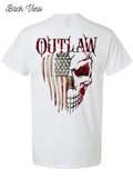 Outlaw Skull and Flag T-Shirt Design #1028