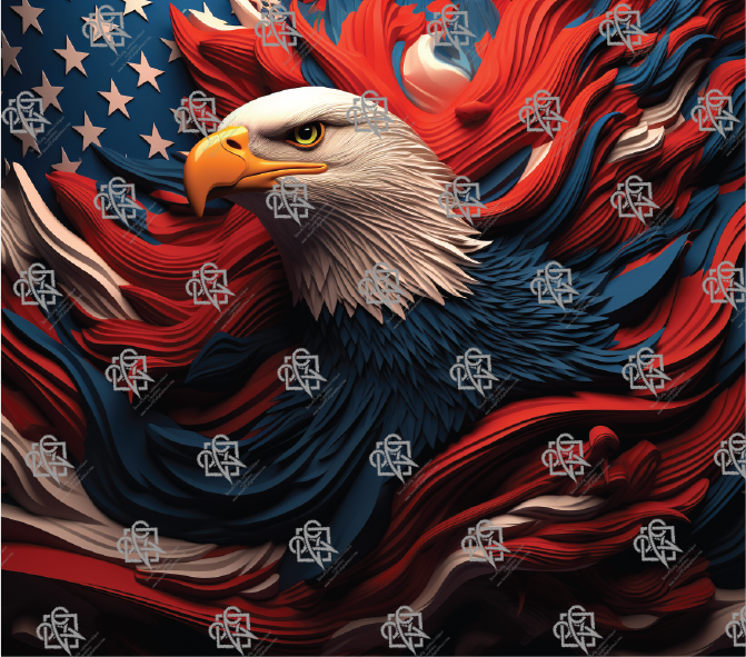 Eagle with American Flag 20 oz Tumbler