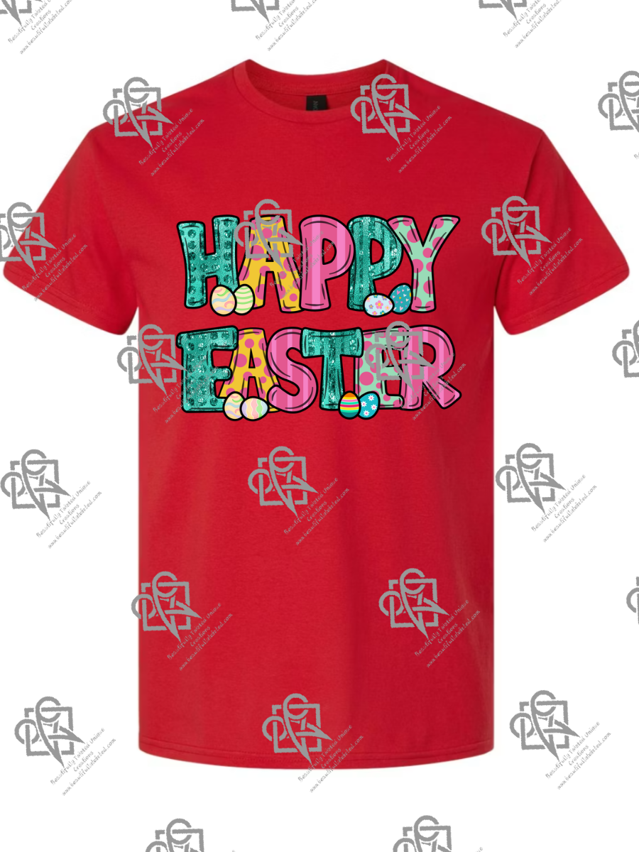 Colorful Happy Easter with Easter Eggs T-Shirt