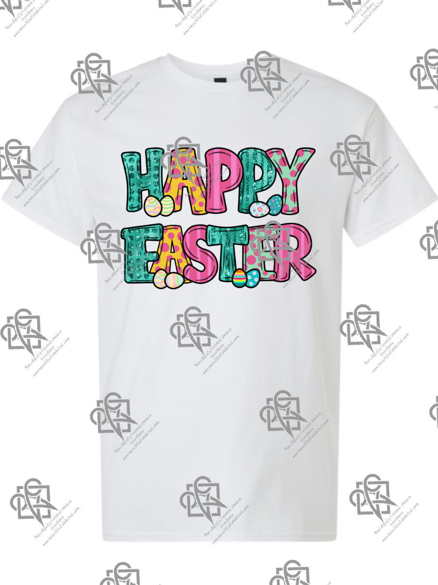 Colorful Happy Easter with Easter Eggs T-Shirt