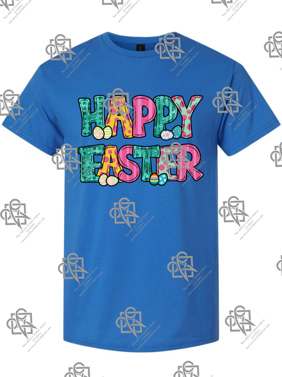 Colorful Happy Easter with Easter Eggs T-Shirt