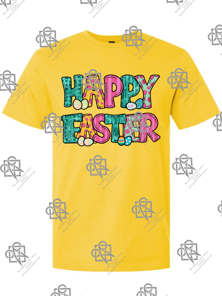 Colorful Happy Easter with Easter Eggs T-Shirt