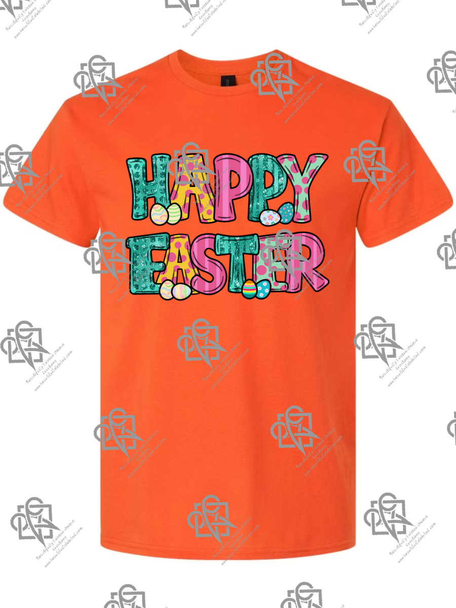 Colorful Happy Easter with Easter Eggs T-Shirt