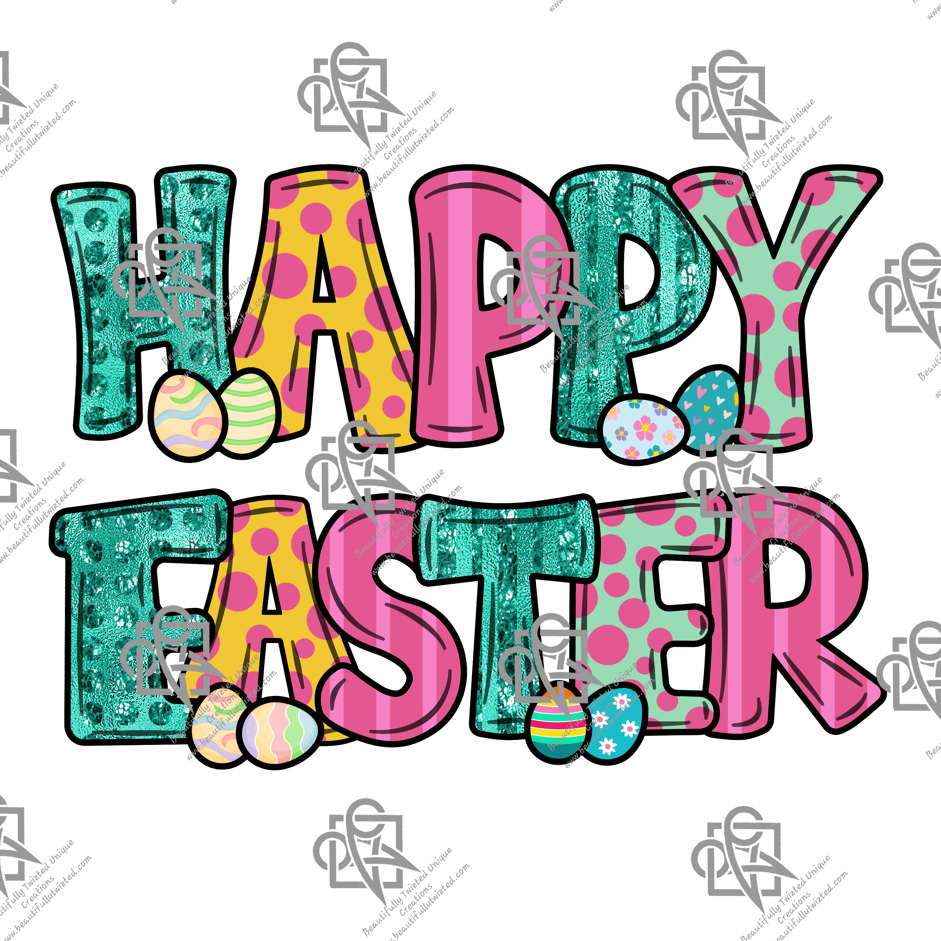 Colorful Happy Easter with Easter Eggs T-Shirt